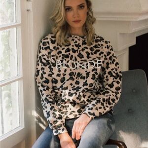 Brunette the Label BLONDE leopard print sweatshirt XS